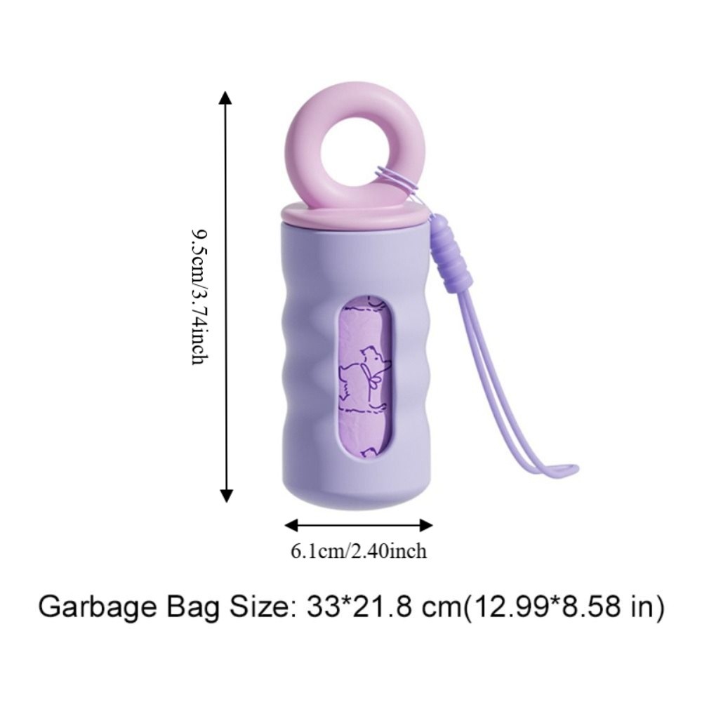 Portable Mini Dog Poop Bag Dispenser with 4 Roll Garbage Bag Lightweight Pet Garbage Bag Dispenser Thickened Dog Trash Bag Dispenser Walking The Dog