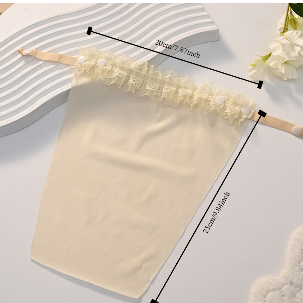 Fashion Ice Silk Strapless Insert Wrapped Chest Invisible Clip on Bralette Lace Anti-Glare Tube Top Thin Chest Cover Up Party