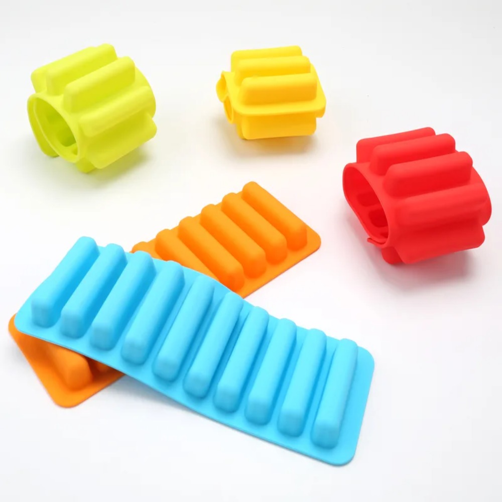 Creative Silicone 10 Grids Stick Shape Ice Mold Non-Stick Durable Ice Cube Tray DIY Popsicle Mold Baking
