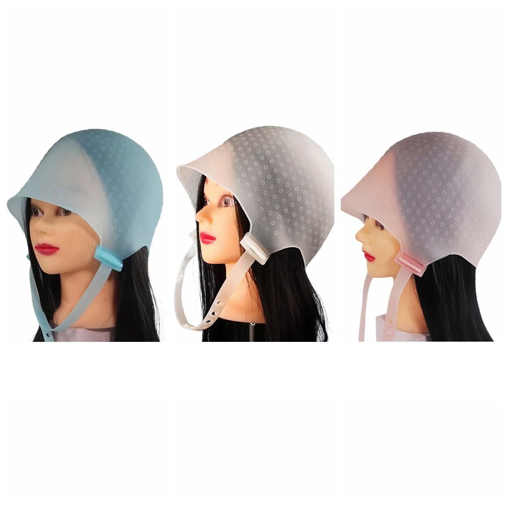 DIY Silicone Adjustable Hair Dye Hat Reusable Highlighting Dye Cap Durable Anti-slip Hair Coloring Cap Men/Women