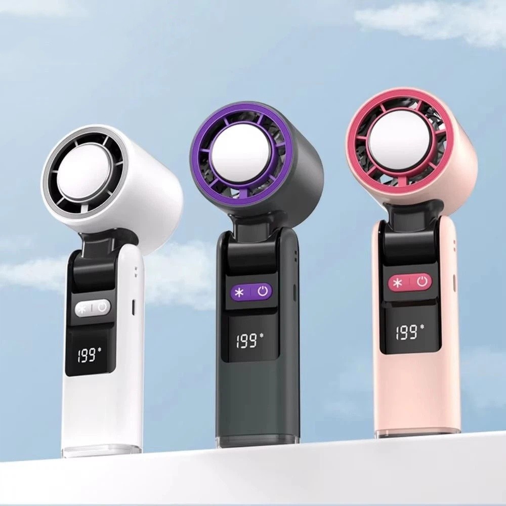 Cooling Fan 199-Speed Mini Handheld Turbo Fan Adjustable Fast Cooling Outdoor Portable Fan Low Noise Foldable Electric Handheld Fan Summer Supplies