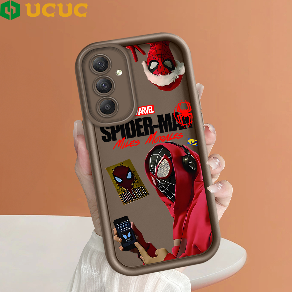 UCUC for Samsung A54 Back Cover Red Hat Spider Man Soft Silicone Square Ladder Phone Case
