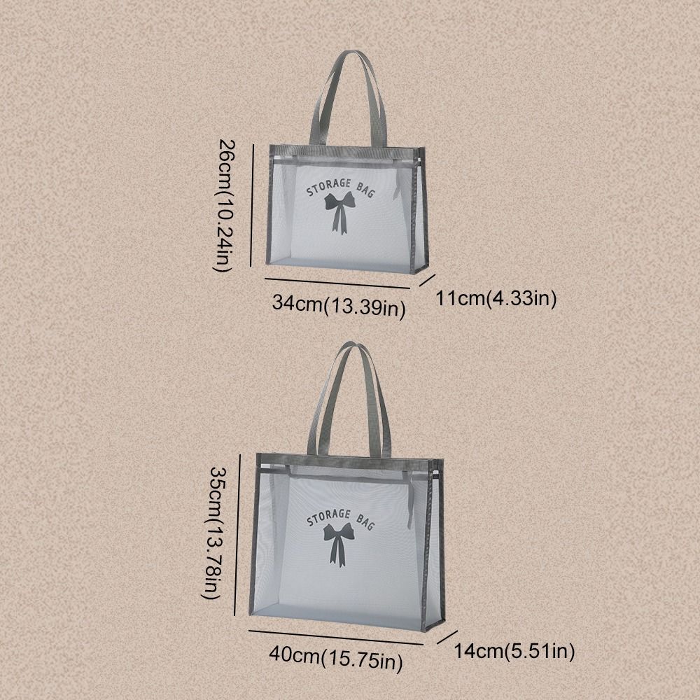 New Mesh Makeup Wash Bag Swim Large Capacity Hollow Tote Bag Waterproof Beach Toiletry Storage Bag Summer