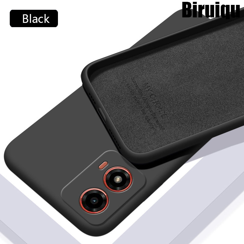 Biruiqu For Motorola Moto G04 Case Liquid Silicone Soft Gel Rubber Shockproof Cover