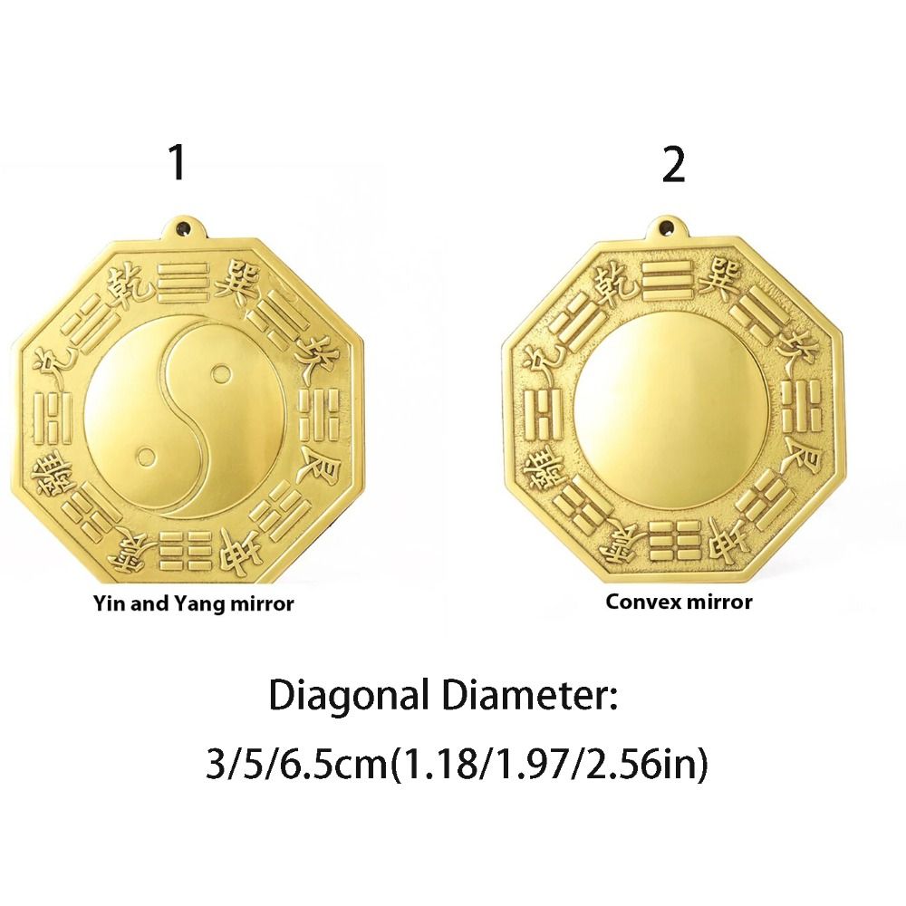Retro Chinese Style Bagua Mirror Pendant Convex Mirror Handicraft Convex Mirror Ornament Auspicious Crafts Mirror Home Decor