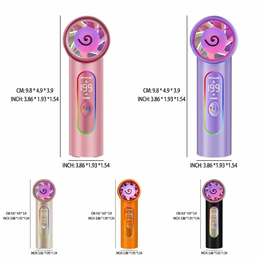 Portable Turbo Fan Blades Mini Handheld Fan Strong Airflow Efficient Cooling Rechargeable Fan Long-Lasting Use Compact Design High Speed Fan Outdoor Use