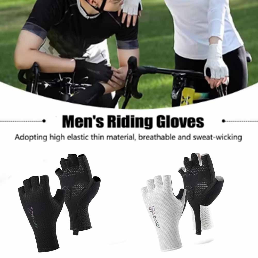 1Pair Sports Gloves Breathable Half-Finger Gloves Shock Absorption Anti-Slip Cycling Bike Gloves Palm Protection Wear-Resistant Bicycle Gloves Fitness