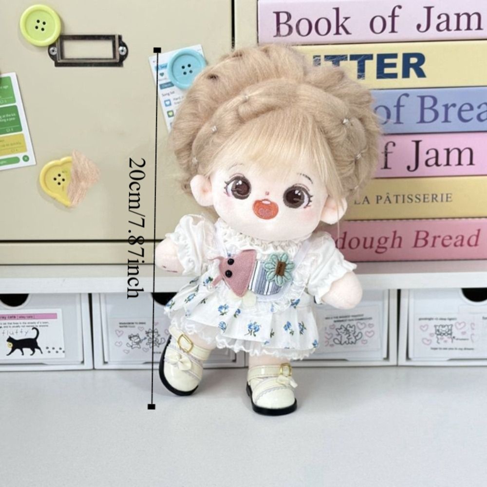 Replacement Toy Lovely Design 20cm Cotton Doll Clothes Washable Soft Texture Idol Dolls Cartoon Pattern Skirt Cute Retro Style Cotton Plush Dolls Skirt Fans Collection