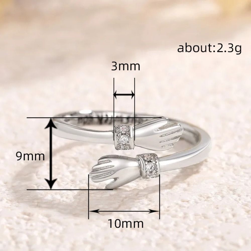 Premium Always with You Hand Shaped Finger Rings Adjustable Caved Letters Open Ring Fancy Design Romantic Antique Rings Love