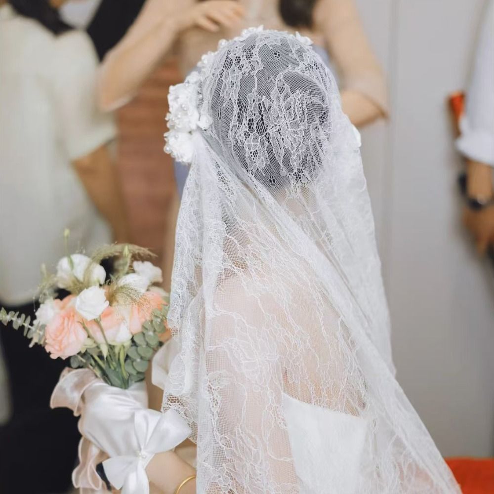 Traditional Black White Lace Veil Spanish Style Elegant Bride Mantilla Wedding Latin Mass Head Covering for Women