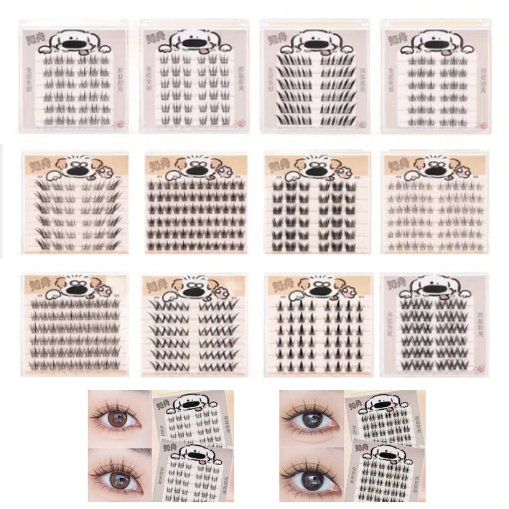 Fashion DIY Self-adhesive Lash Clusters Wispy Manga Glue Free Fake Lashes Reusable Makeup Adhesive False Eyelashes Lady