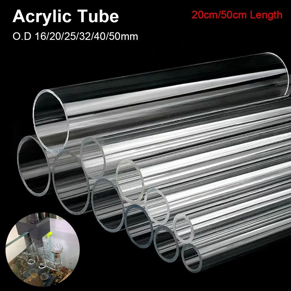 1Pcs New Clear Transparent Acrylic Tube O.D 16/20/25/32/40/50mm DIY Fish Tank Pipe 20/50cm Pipe Fittings Aquarium Supplies