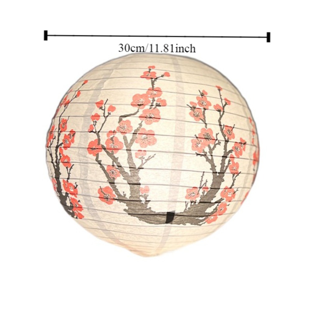 Home Decoration Chinese Style Paper Lantern Printed Blue White Hanging Paper Ball DIY Round Festival Supplies Home