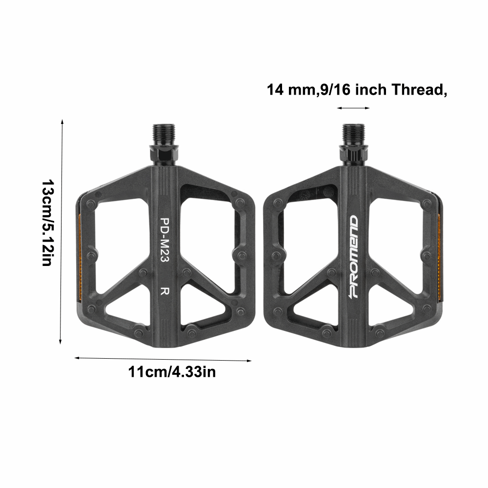 1Pair Durable Dual DU Bike Pedals Ergonomic Nylon Fiber Body Bike Platform Pedals Boron Steel Spindle 9/16 inch thread Bike Flat Pedals for MTB, BMX, Road Bike and Mountain Bike