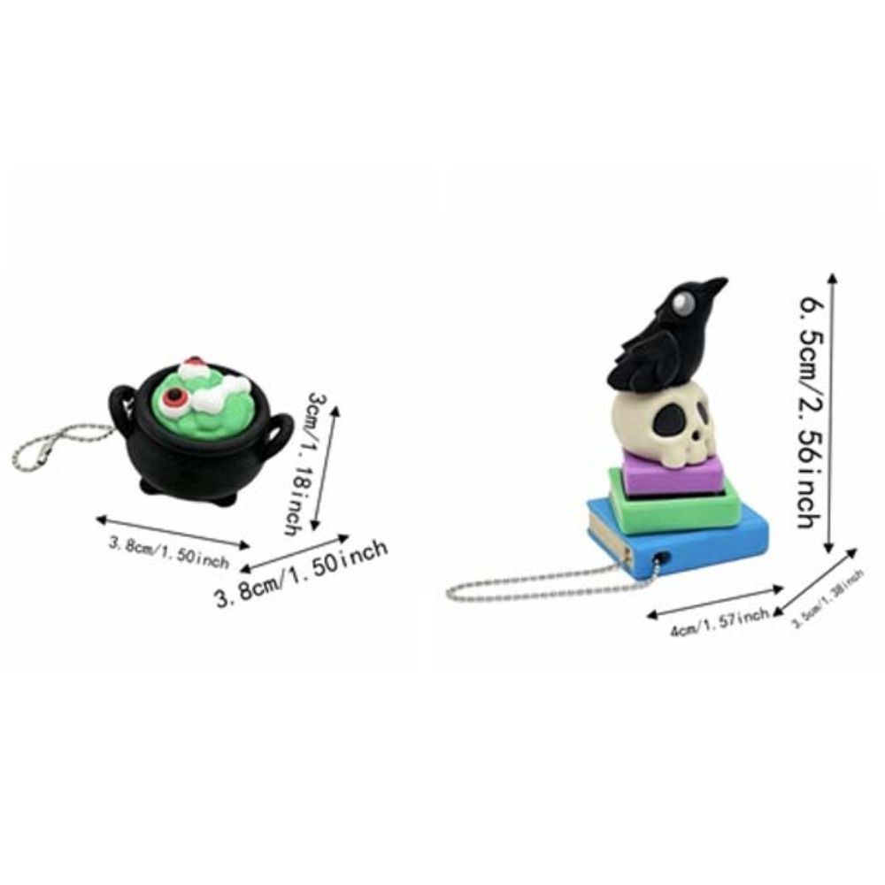 Spooky Holiday Trinket Miniature Halloween Key Chain Lightweight Portable 3D Printed Toy Interactive Plastic Witch Cauldron Charm Party Favor