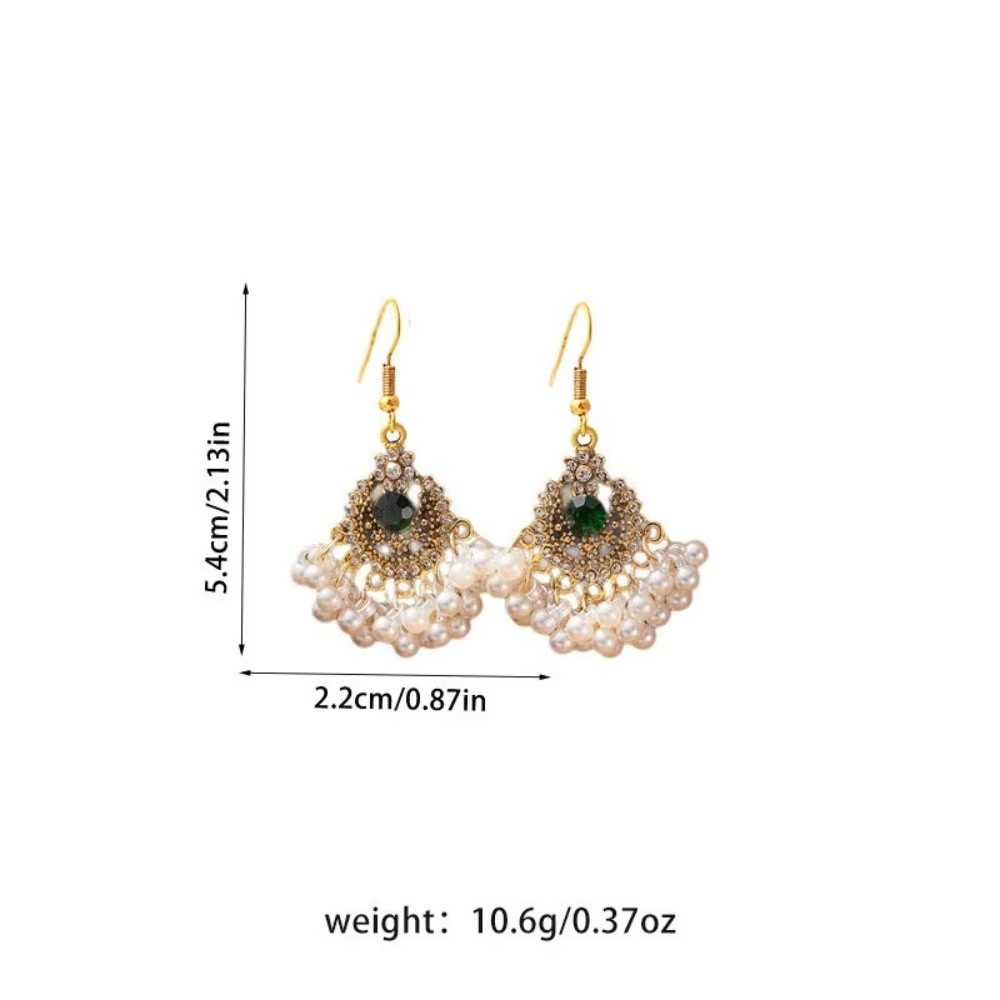Vintage Beaded Tassel Drop Earrings Hook Piercing Bohemian Ethnic Style Earrings Ear Jewelry Exaggerated Tassel Earrings Hipster