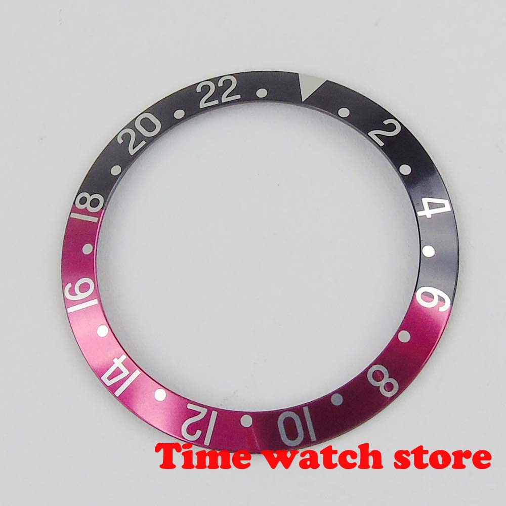 38mm Parnis New high quality red black blue aluminum bezel insert for GMT watches B301
