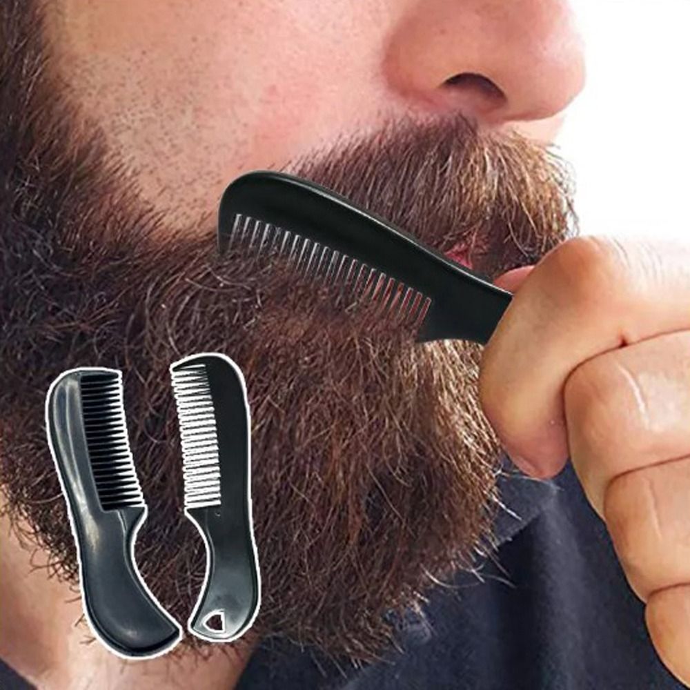 Facial Care Mini Beard Comb Anti-slip Anti Static Men Plastic Pocket Combs Portable Durable Black Moustache Combs Salon