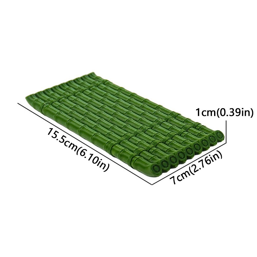 Waterproof Chinese Zen Style Floating Bamboo Raft Ornament No Fading Realistic Aquarium Bamboo Mat Artificial Bamboo Smooth Bamboo Raft Figurine Household