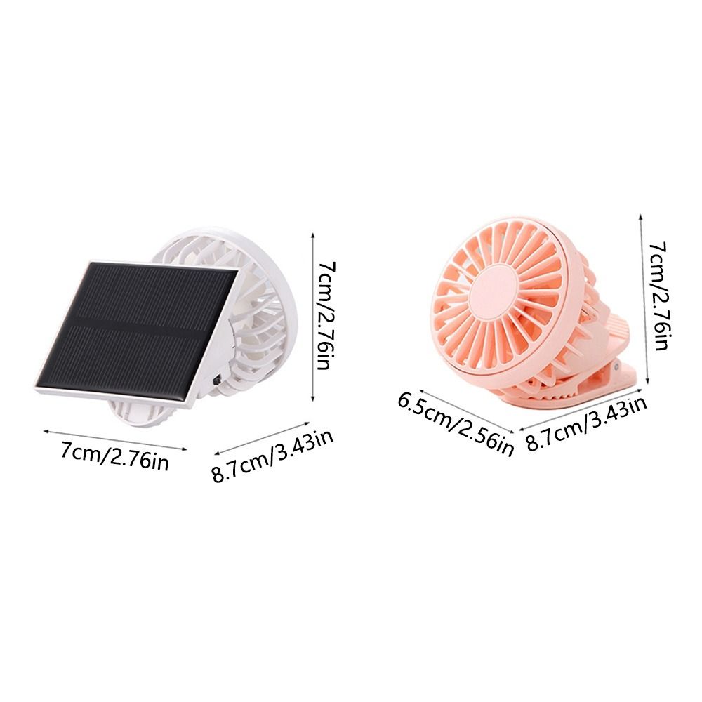 Convenient Low Noise Portable Solar Fan 3 Gears Adjustable Small Air Cooler Recharging Solar Energy Panel Clip on Mini Fan Hiking