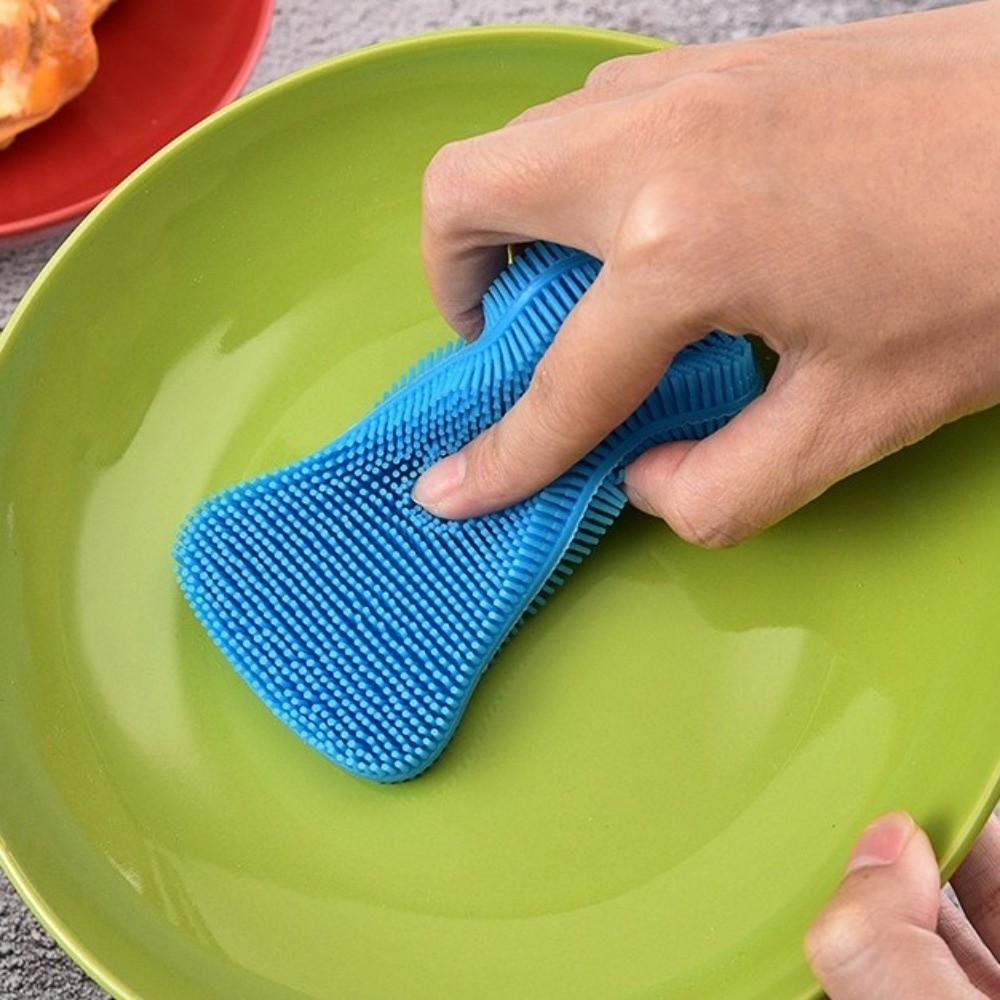 3pcs/set Multi-Purpose Double Sided Silicone Cleaning Brush Soft Flexible Pot Pan Wash Brushes Reusable Dish Washing Scrubber Cookware Maintenance