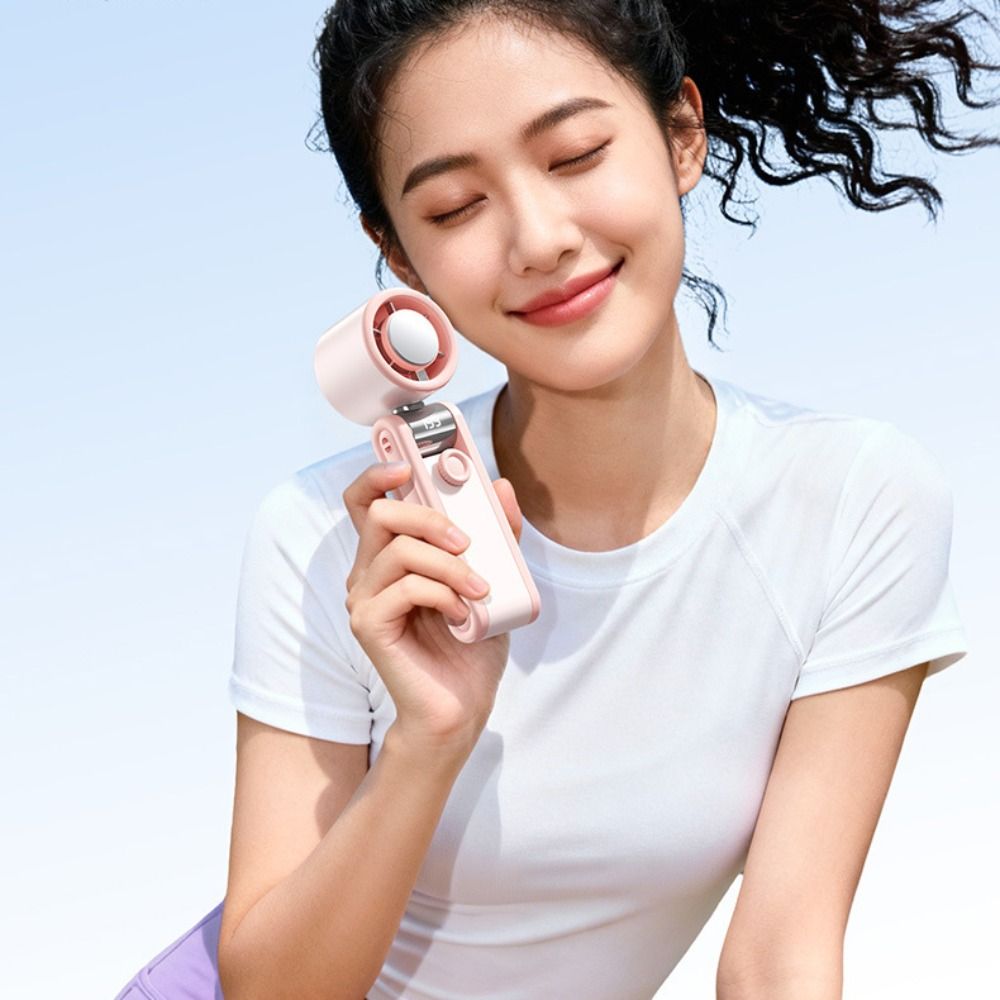 Cooling Foldable Design Portable Handheld Fan Digital Display Quiet Mini Pocket Fan High Speed Turbo Portable Desktop Fan Handheld Use