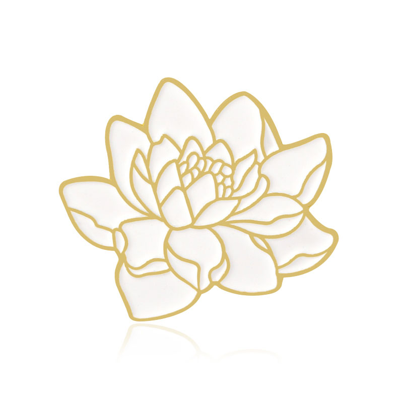 Abstract line pattern Lotus flower circular Enamel Pin Fujiyama Sea wave Stars badge Japanese culture Jewelry