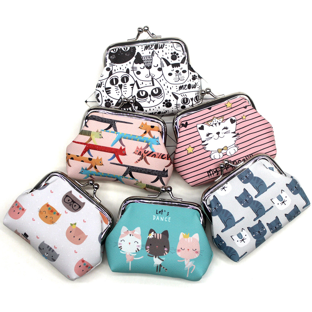 Cute Hasp Change Purse Clutch Money Bags Cartoon Cat Keys Bags Mini Wallets Zero Wallet Coin Purses