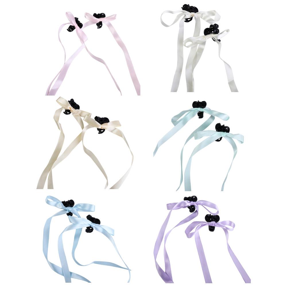 Sweet Female Hair Accessories Retro y2k Ribbon Cloth Geometry Shape Bowknot Headwear Girl Hair Clip Small Hair Claw Balletcore Bow Hairpin