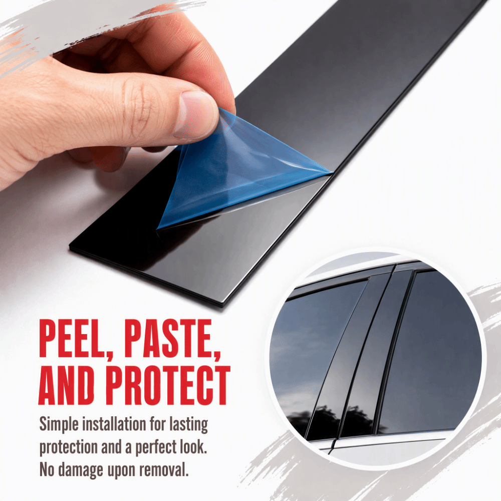 6PCS Flat Fit Glossy black Side Window Pillar Trim PC Durable Pillar Post Decal Sticker Window Pillar Decoration Cover for Civic Sedan 10th Gen 2016‑2021 Window Protection