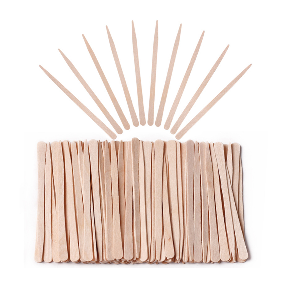 Wenefang Fashion 100pcs Disposable Small Hair Removal Sticks Professional Wooden Spatulas Applicator for Women Body Legs Face Eyebrow Waxing