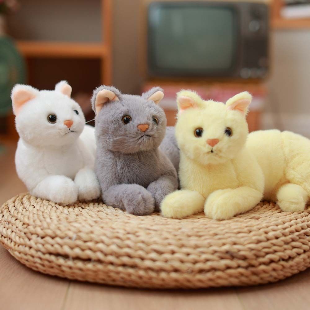 Birthday Gifts Cute Appease Stuffed Animal Home Decoration Sleep Kitten Pillow Cat Stuffed Pillow Simulation Cat