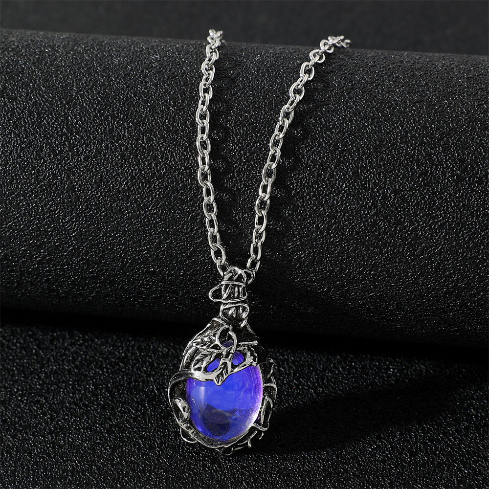 【New Arrivals】Jewelry Moonstone Necklace Women's Pendant Retro Bohemian Style Leaf Rattan Accessories