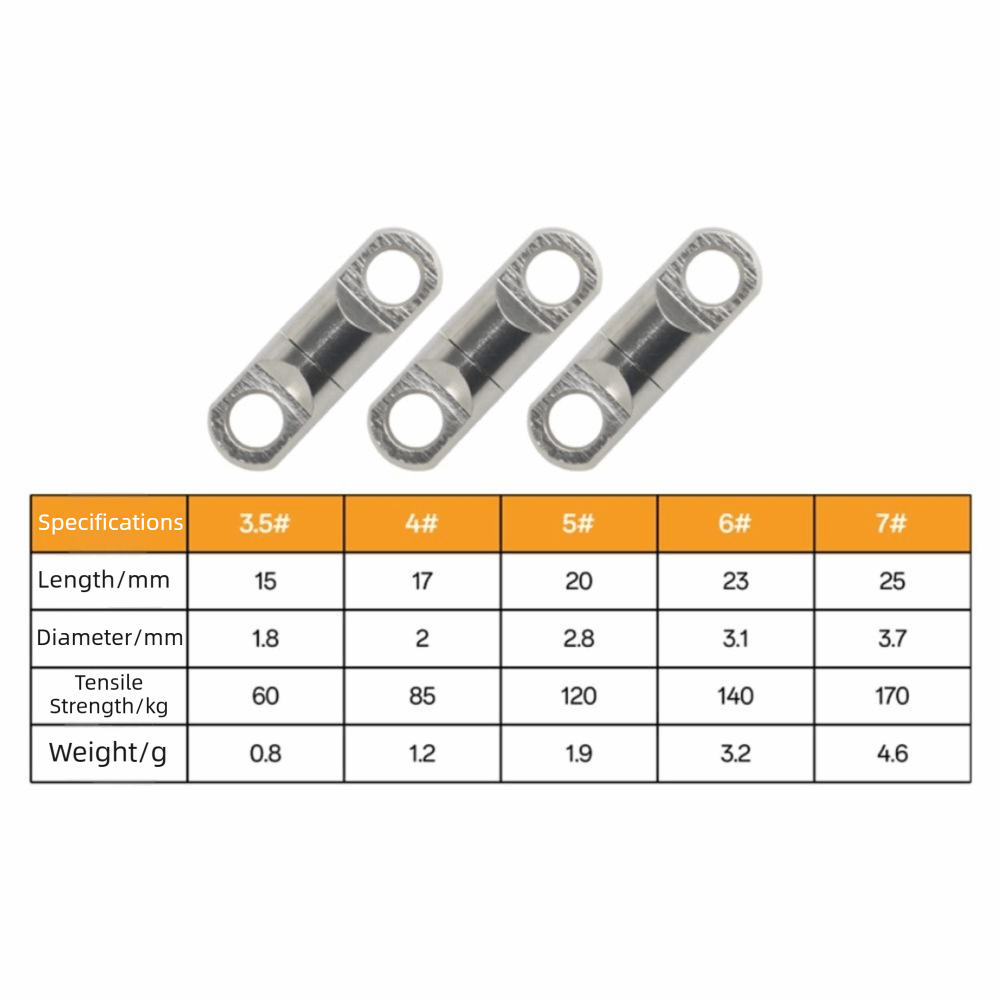 15PCS Durable Stainless Steel Fishing Swivels Heavy Duty Column Bearing Swivels 360° Swivel Connectors Fishing Accessories