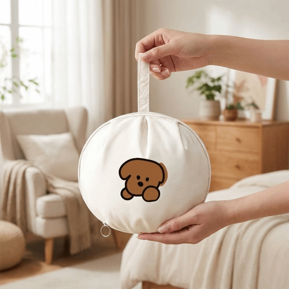 Fashion Cartoon Portable Underwear Organizer Bag Handheld Large Capacity Intimate Clothes Bag Multiple Compartments Zipper Closure Bra Storage Bag Hotel