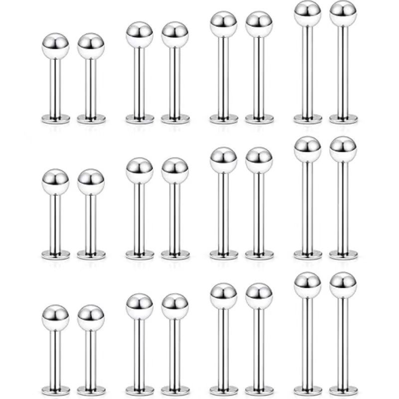 【Innovative designs】Inner Teeth high quality Ball Lip Earrings Titanium Steel Sweet Spice Girl Piercing Lip Decoration