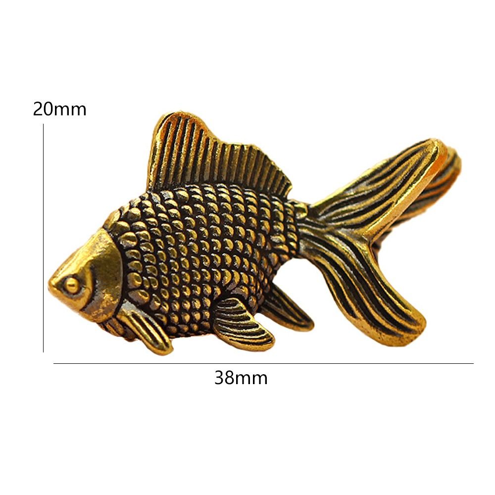 Miniature Fish Figurine Cute Vintage Goldfish Statue Elegant Ancient Goldfish Figurines Lifelike Exquisite Charm Animal Sculpture Halloween