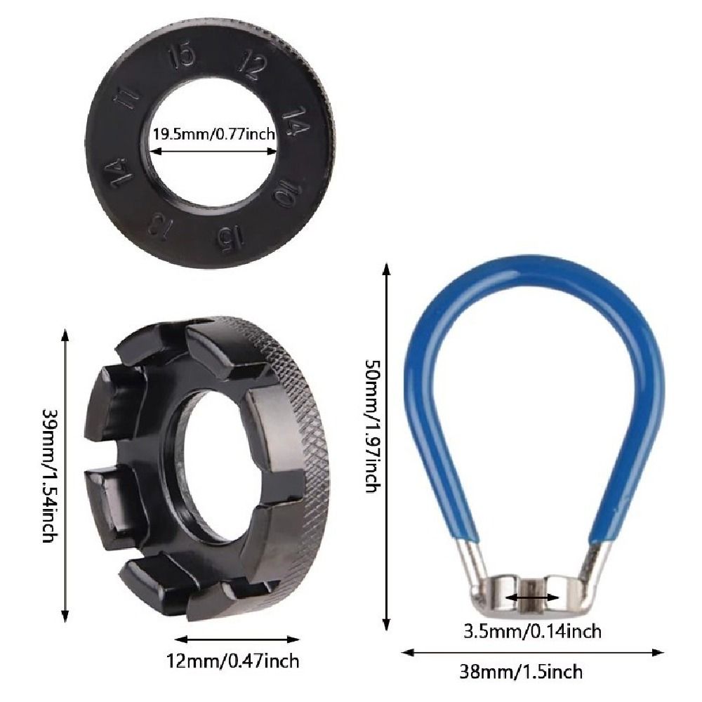 Steel Bicycle Spoke Wrench Tools Flexible Adjustment Heavy-Duty Cycling Spoke Wrench Set Deformation Correction Portable 8 Way Spoke Nipple Bike Disassemble