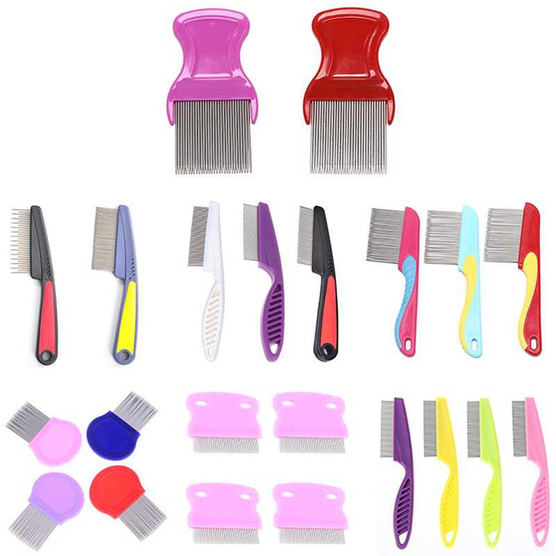 Wenefang Fashion 1pcs High Quality Terminator Lice Comb Nit Free Kids Hair Rid Headlice Stainless Steel Metal Teeth Remove Nit Brush