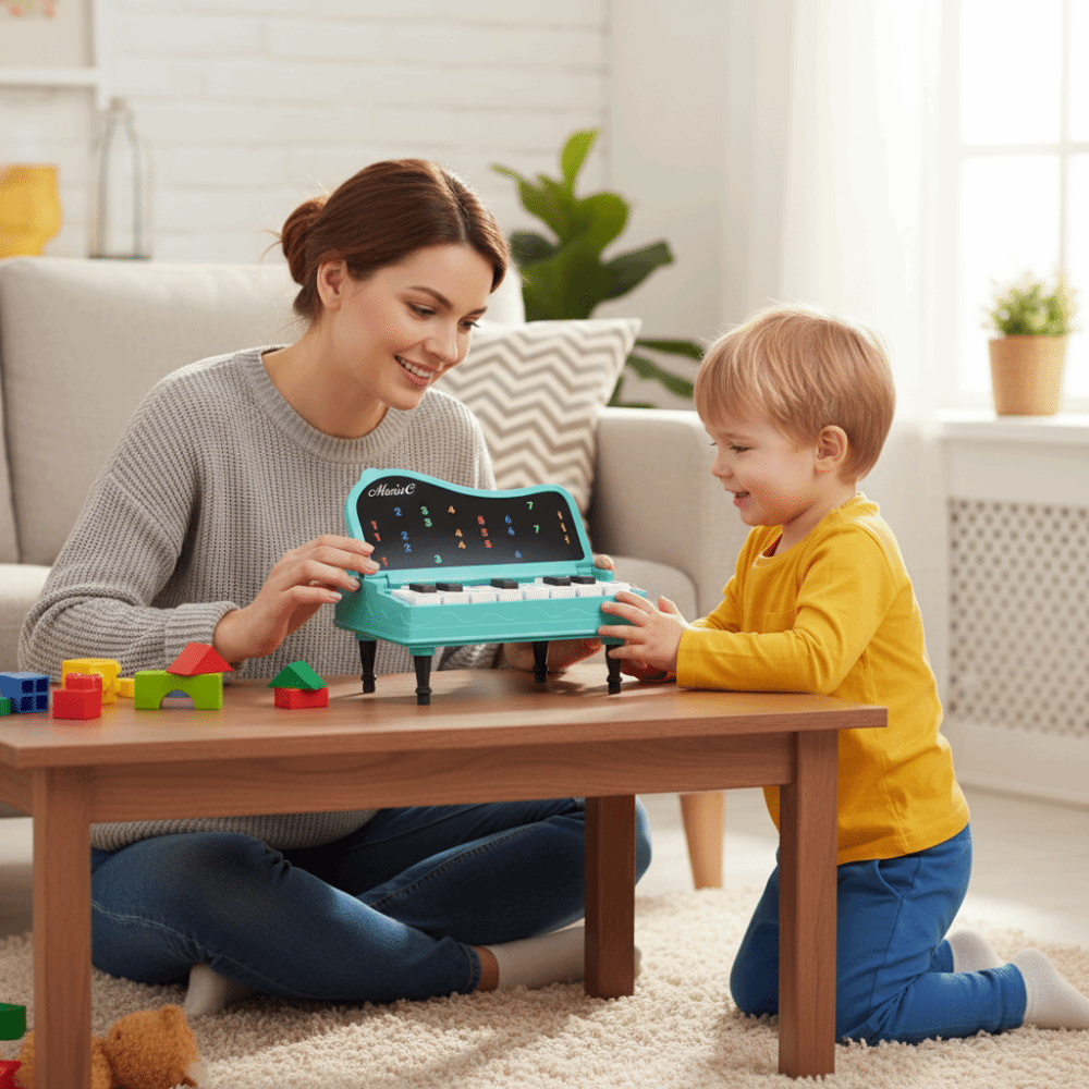 Travel Toys Plastic Portable Kid Pocket Piano Sound Music Play Mini Electronic Keyboard Toy Early Education Puzzle Music Instrument Toys Music Enlightenment