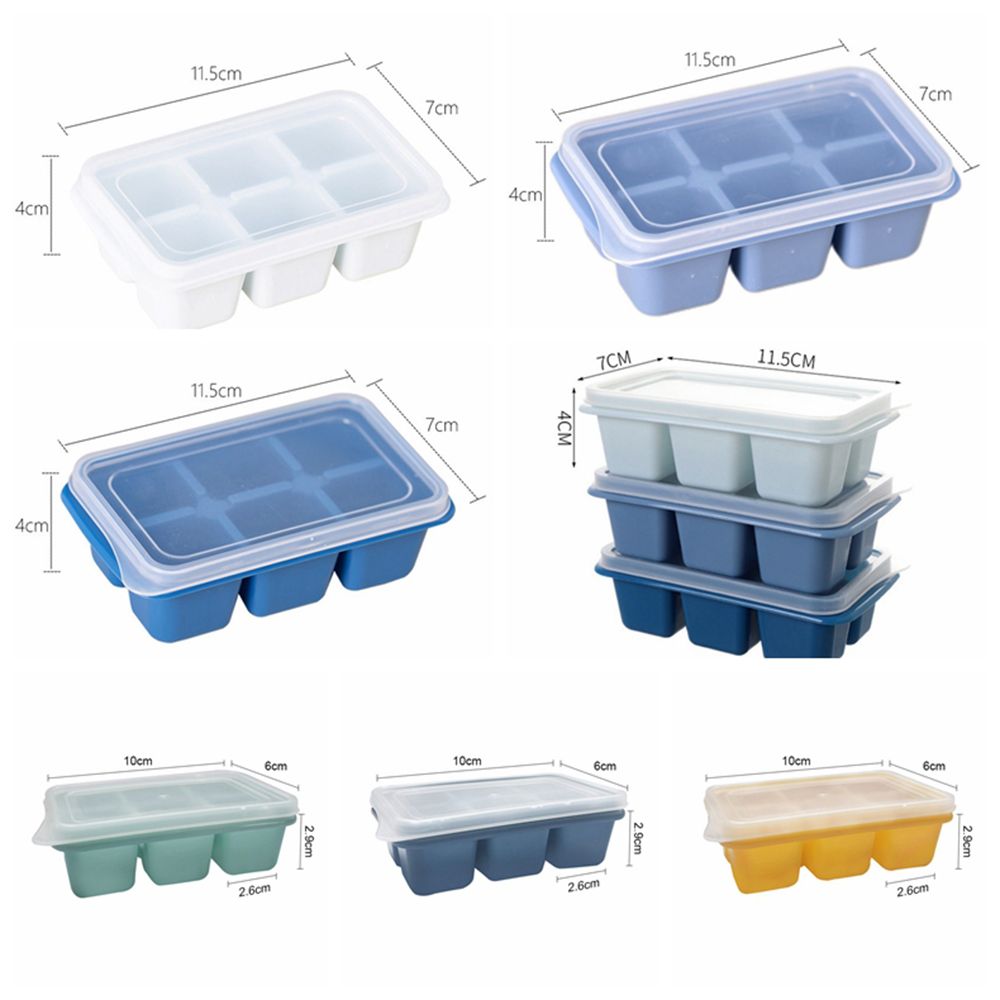 Six Grids Silicone Homemade Easy To Demold Frozen Ice Cube Ice-Making Box Ice Tray Ice Mold Cube Mold