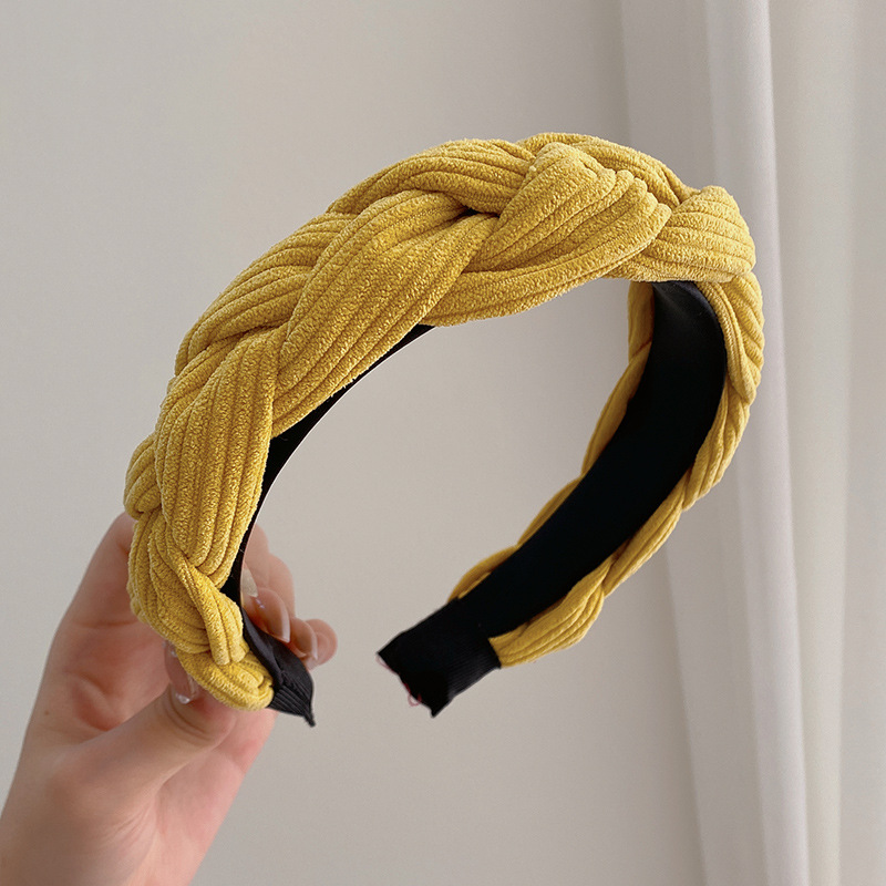 【a470ae32】high skull headband wo 2021 new Joker headdress fall/winter French face out wide headband