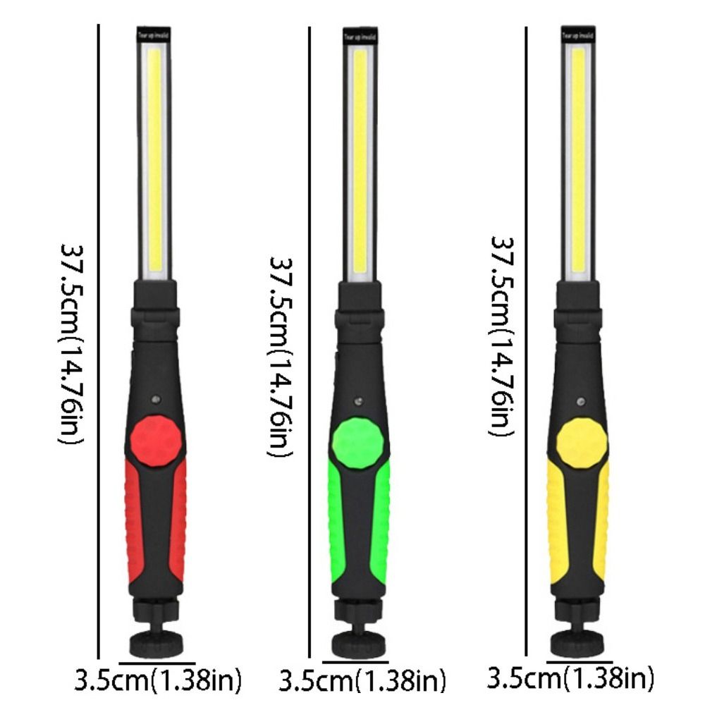 Portable Hook Folding Flashlight Portable COB LED Work Light Super Bright Magnetic Base Portable Inspection Light Handled Lamp Strip Lamp Rechargeable Torch Home Garage