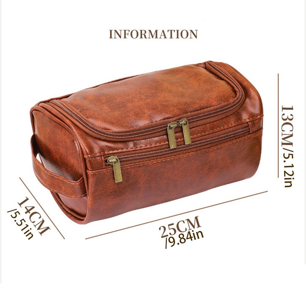 Portable PU Men Toiletry Bag Waterproof with Hanging Hook Makeup Bag With Handle Large Capacity Cosmetic Storage Bag Women