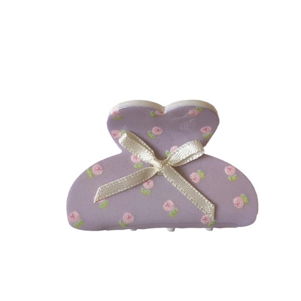 Cute Plastic Bowknot Hair Claw Y2k Flower Cat Claw Clip Hair Accessories Grab Clip Bow Shark Clip Girl