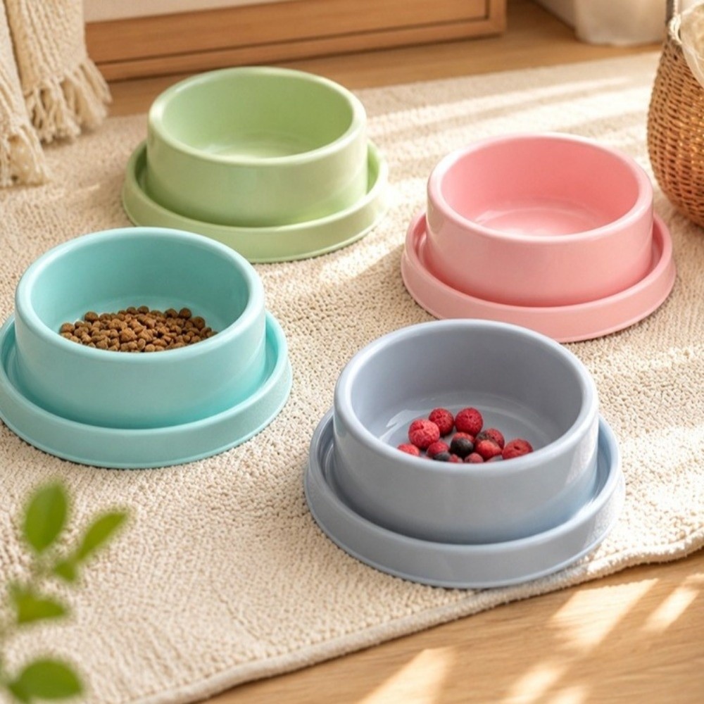 Neck Protection Round Pet Bowl Non Slip Easy to Clean Cat Bowl Elevated Universal Food Bowl Outdoor