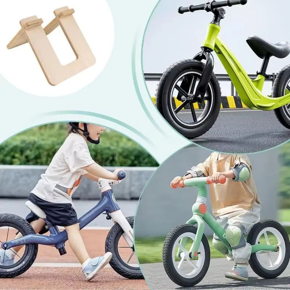 Portable Wooden Balance Bike Parking Rack Floor Type Lightweight Kids Bicycle Stand Sturdy Structure Stability Balancing Bike Display Stand Home Use