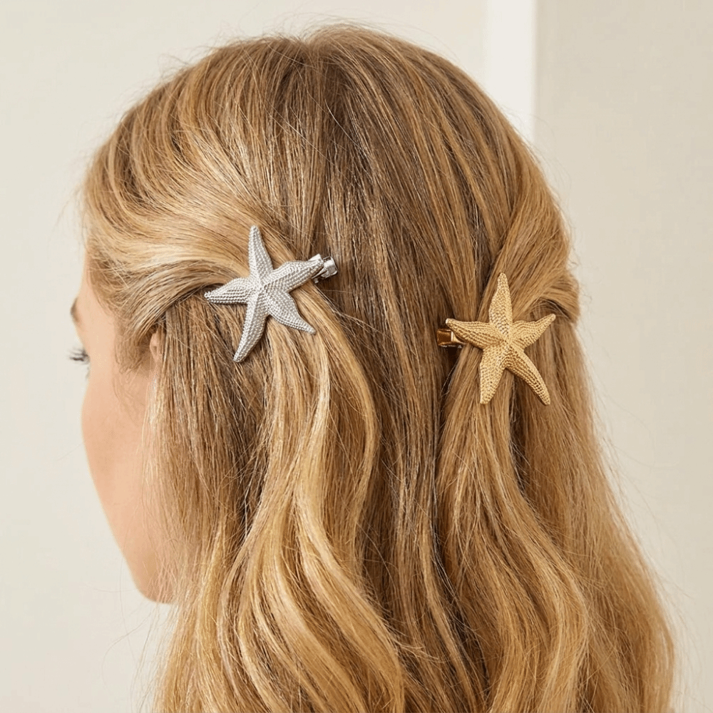 Cute Color Starfish Hair Clip Y2K Fashionable Design Duckbill Hair Clip Europe America Style Vacation Style Shell Hair Clip Women