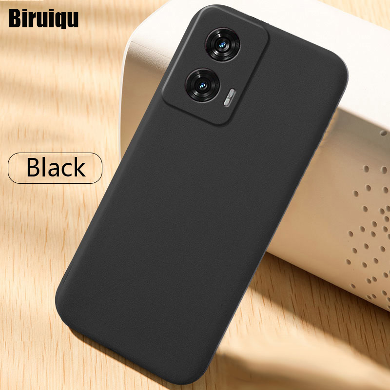 Biruiqu For Motorola Edge 60 Pro Anti Slip Soft TPU Sandstone Matte Back Case Cover