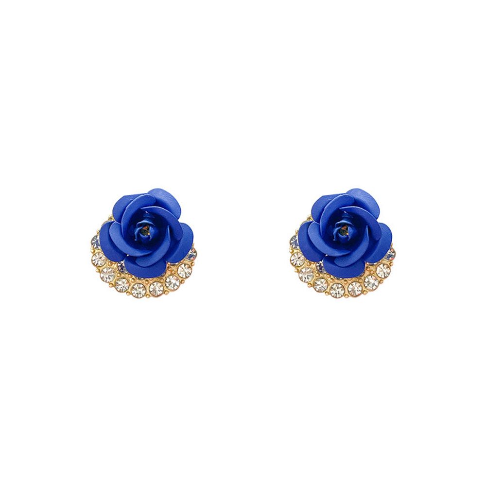 Trendy Sweet Rose Flower Temperament Dangle Earrings Women Stud Earrings Ear Jewelry Drop Earrings